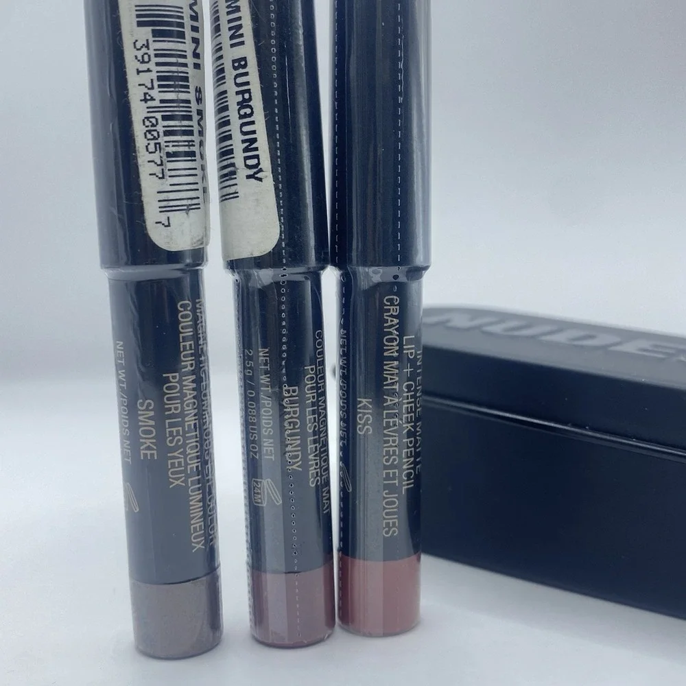 Nudestix Mini Eye Lip Cheek 3pc Pencil Set New